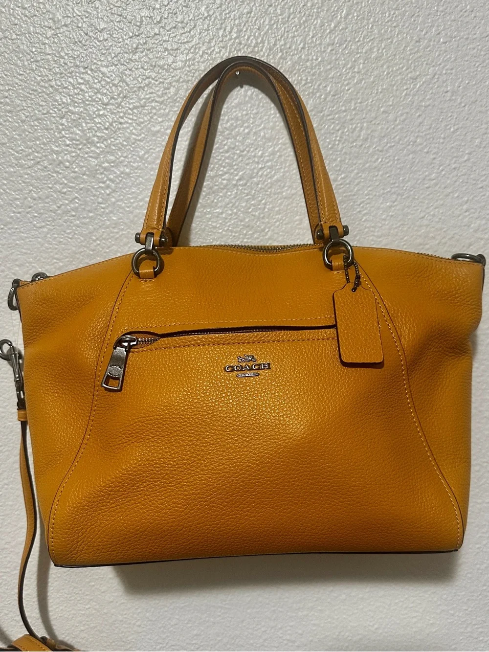 NWT Coach Mustard Yellow Leather Prairie Satchel